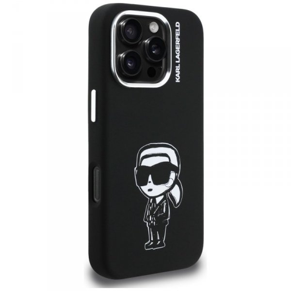 Etui Karl Lagerfeld Silicone Karl Sketch MagSafe do iPhone 16 Pro czarny