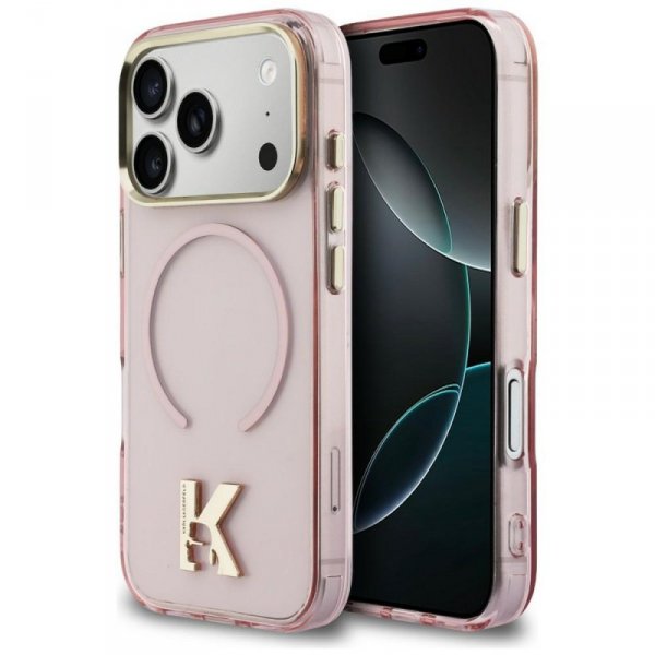Etui Karl Lagerfeld IML K Head Logo      MagSafe do iPhone 17 Pro Max różowy