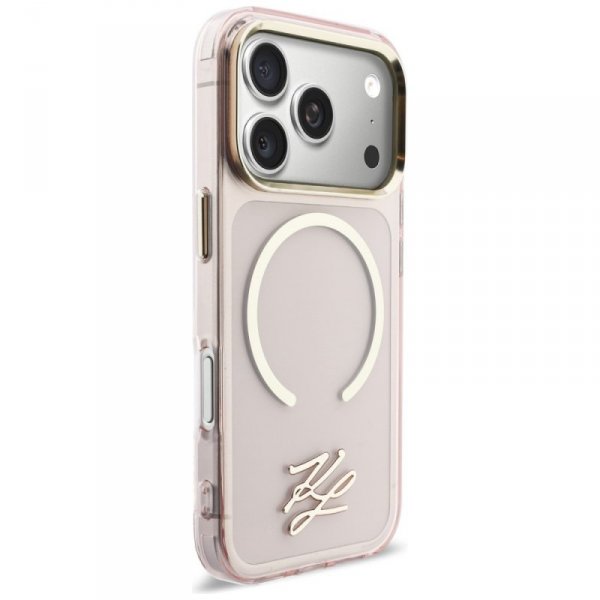 Etui Karl Lagerfeld IML KL Script Logo   MagSafe do iPhone 17 Pro Max różowy