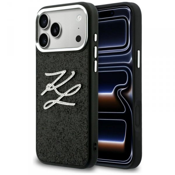 Etui Karl Lagerfeld IML Glitter KL       Diamond Logo do iPhone 17 Pro Max czarny