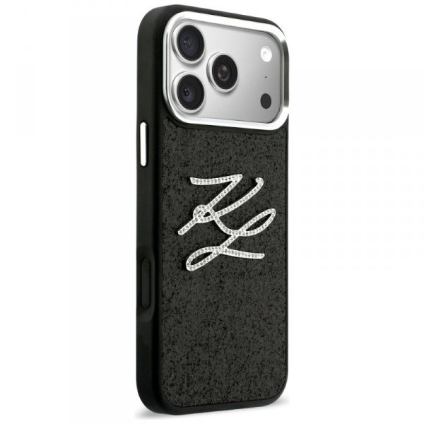 Etui Karl Lagerfeld IML Glitter KL       Diamond Logo do iPhone 17 Pro Max czarny