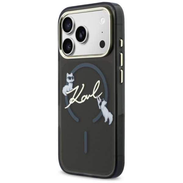 Etui Karl Lagerfeld IML Choupettes Karl  Script Logo MagSafe do iPhone 17 Pro czarny