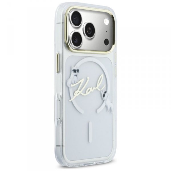 Etui Karl Lagerfeld IML Choupettes Karl  Script Logo MagSafe do iPhone 17 Pro przezroczysty
