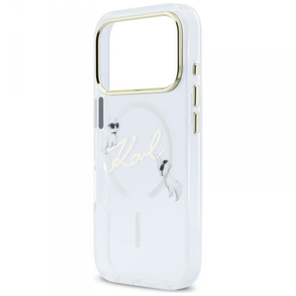 Etui Karl Lagerfeld IML Choupettes Karl  Script Logo MagSafe do iPhone 17 Pro przezroczysty