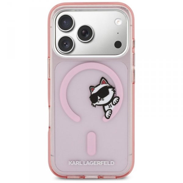 Etui Karl Lagerfeld IML Peekaboo MagSafe do iPhone 17 Pro Max różowy