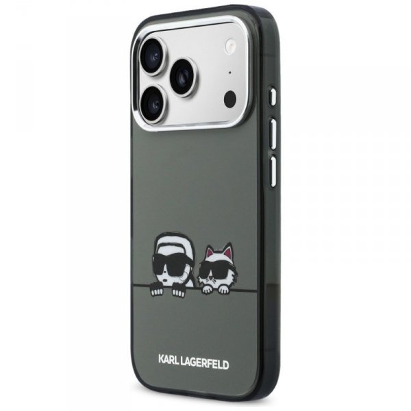 Etui Karl Lagerfeld IML Karl & Choupette Peekaboo Logo MagSafe do iPhone 17 Pro Max czarny