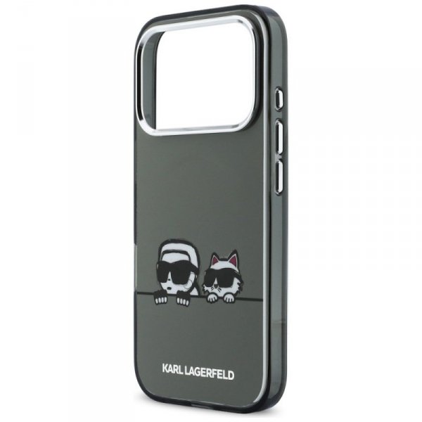 Etui Karl Lagerfeld IML Karl & Choupette Peekaboo Logo MagSafe do iPhone 17 Pro Max czarny