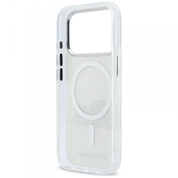 Etui Karl Lagerfeld IML Karl & Choupette Peekaboo Logo MagSafe do iPhone 17 Pro Max biały