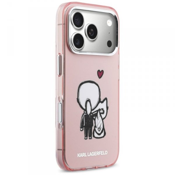 Etui Karl Lagerfeld Karl & Choupette     Back MagSafe do iPhone 17 Pro różowy