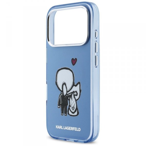 Etui Karl Lagerfeld Karl & Choupette     Back MagSafe do iPhone 17 Pro niebieski