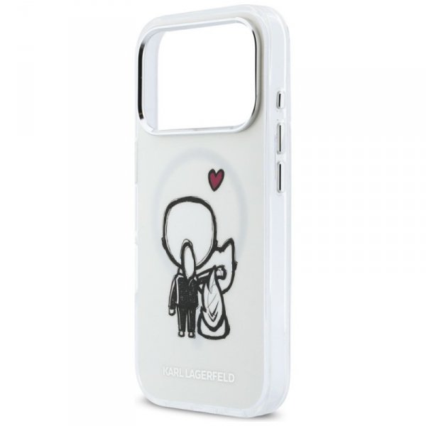 Etui Karl Lagerfeld Karl & Choupette     Back MagSafe do iPhone 17 Pro Max przezroczysty