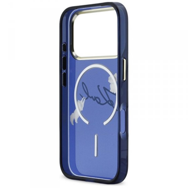 Etui Karl Lagerfeld IML Choupettes Karl  Script Logo MagSafe do iPhone 17 Pro niebieski