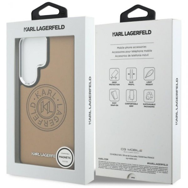 Etui Karl Lagerfeld Perforated KL        MagSafe do Samsung Galaxy S26 Ultra brązowy