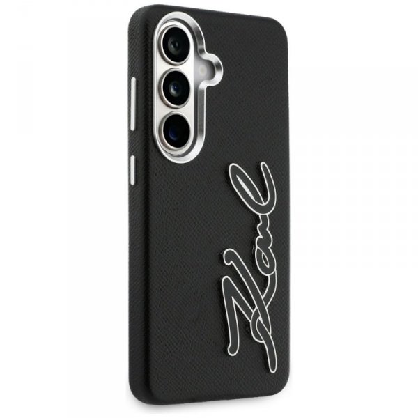 Etui Karl Lagerfeld Grained Signature    Metal Resin Logo do Samsung Galaxy S26 czarny