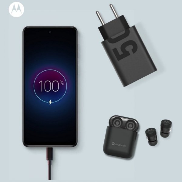 Ładowarka sieciowa Motorola TurboPower   50W Dual USB-C/USB-A z kablem USB-C 1m czarny