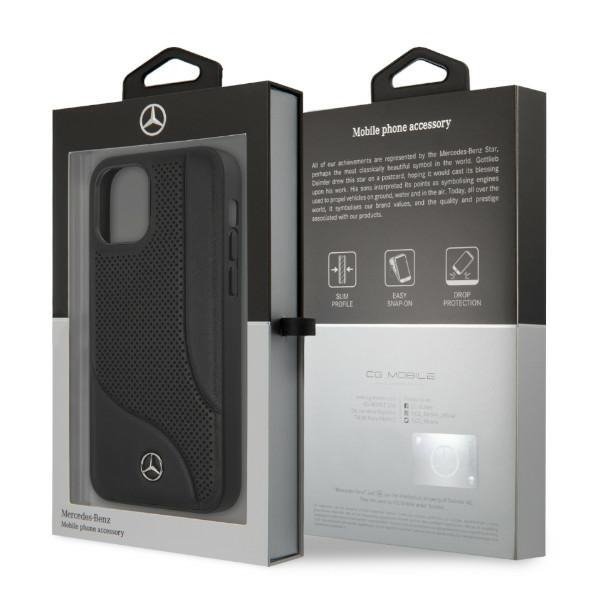 Mercedes MEHCP12LCDOBK iPhone 12 Pro Max 6,7&quot; czarny/black hardcase Leather Perforated Area