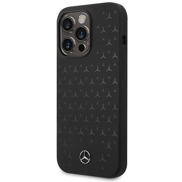Mercedes MEHMP15LSIPBK iPhone 15 Pro 6.1&quot; czarny/black hardcase Silicone Stars Pattern MagSafe