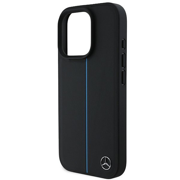 Mercedes MEHMP16L23RURBK iPhone 16 Pro 6.3&quot; czarny/black hardcase MB Blue Line Leather MagSafe