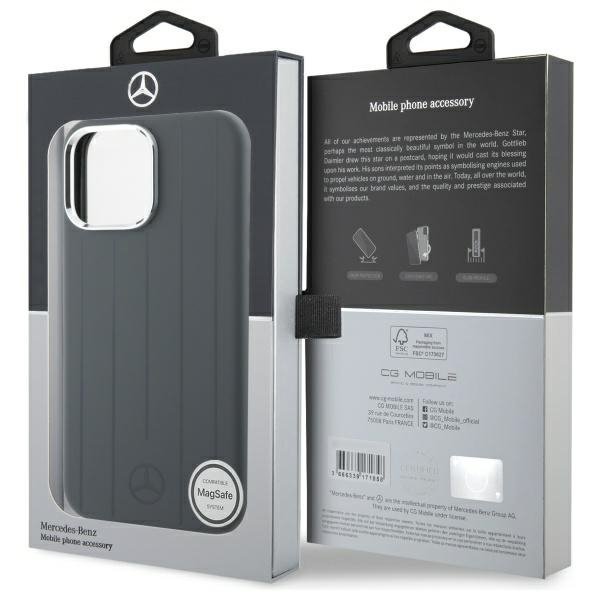Mercedes MEHMP16X23SUVSA iPhone 16 Pro   Max 6.9&quot; szary/grey hardcase Silicone Vertical Tonal Stripes MagSafe