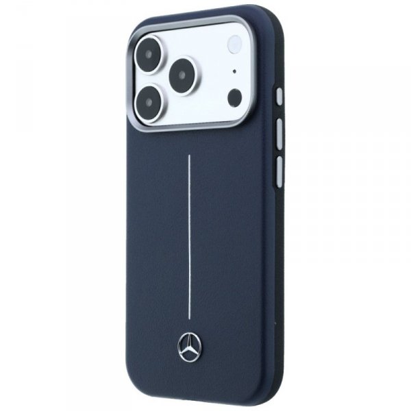 Etui Mercedes Leather Semi Wrap Iconic   Line MagSafe do iPhone 17 Pro Max granatowy