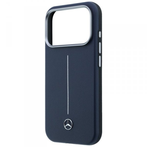 Etui Mercedes Leather Semi Wrap Iconic   Line MagSafe do iPhone 17 Pro Max granatowy