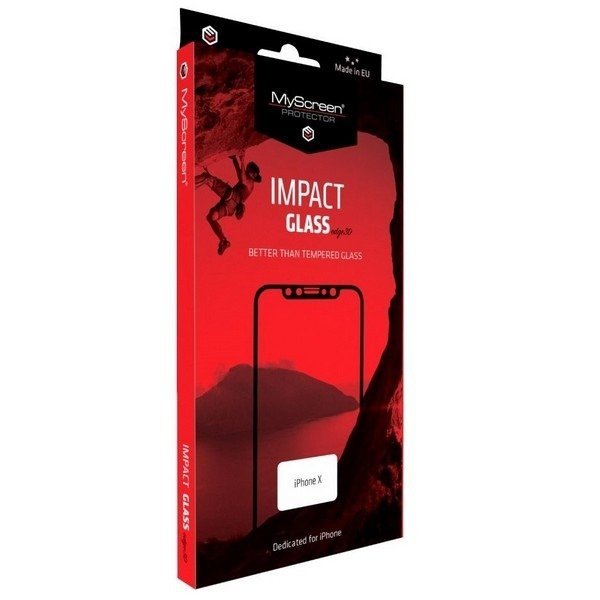 MS ImpactGLASS Edge 3D iPhone Xs Max/11 Pro Max 6,5&quot; czarny/black Antyuderzeniowe szkło hybrydowe na cały ekran 8H