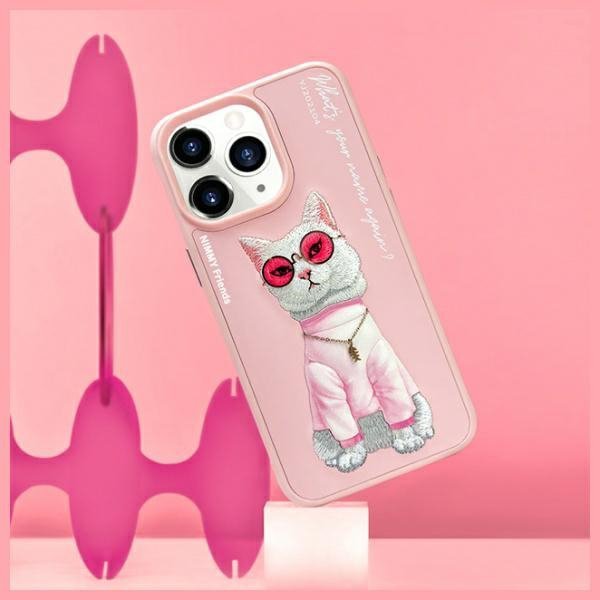 Nimmy etui iPhone 15 Pro Max 6.7&quot;        różowy/pink Glasses Cool Cat