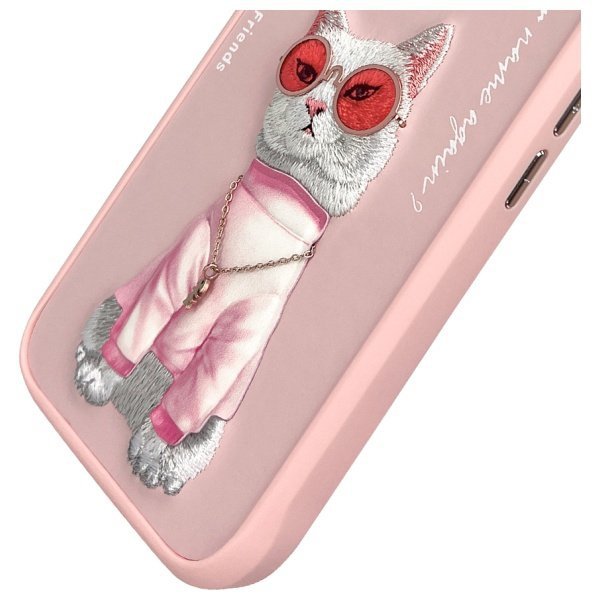 Nimmy etui iPhone 16 6.1&quot; różowy/pink    Glasses Cool Cat