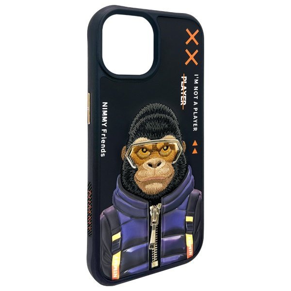 Nimmy etui iPhone 15 6.1&quot; czarny/black   Cool&Cute 2.0 Monkey