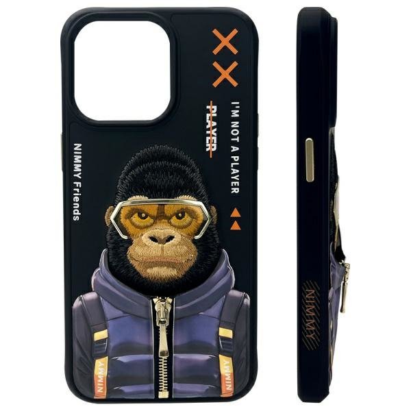 Nimmy etui iPhone 15 Pro 6.1&quot;            czarny/black Cool&Cute 2.0 Monkey
