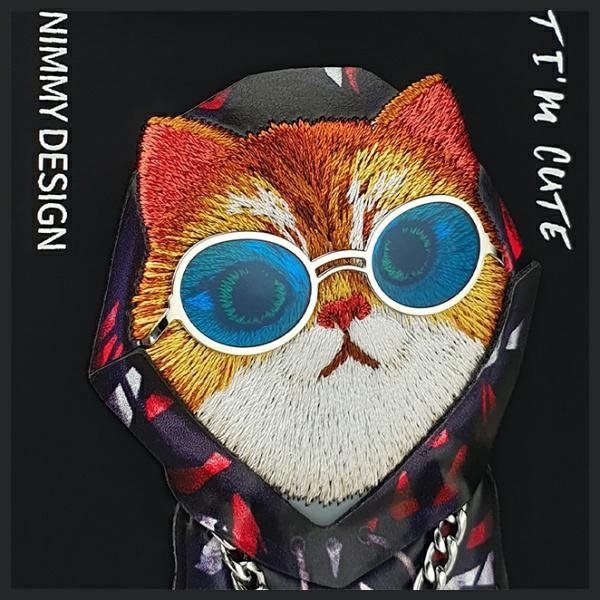 Nimmy etui iPhone 15 Pro Max 6.7&quot;        czarny/black Glasses Cool Cat