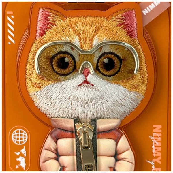 Etui Nimmy Cool&Cute 2.0 Cat do iPhone   17 Pro Max z magnetyczną zawieszką pomarańczowy