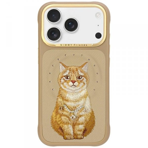 Etui Nimmy Lucky Fashion Cat MagSafe do iPhone 17 Pro brązowy