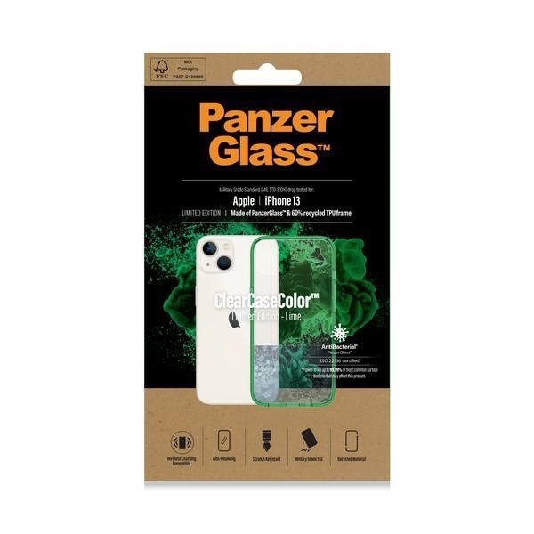PanzerGlass ClearCase iPhone 13 / 14 / 15 6,1&quot; Antibacterial Military grade Lime 0334