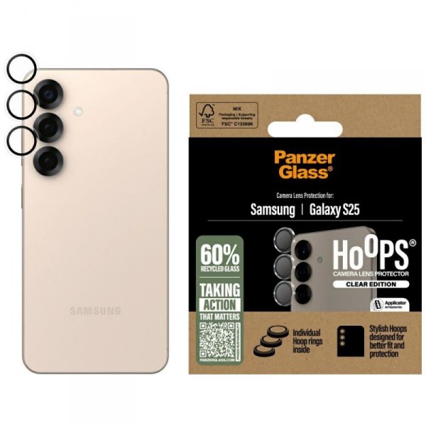 Szkło hartowane na obiektyw PanzerGlass  Hoops Lens Protector do Samsung Galaxy S25 przezroczysty