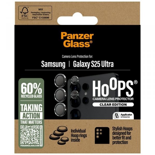 Szkło hartowane na obiektyw PanzerGlass  Hoops Lens Protector do Samsung Galaxy S25 Ultra przezroczysty