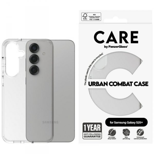 Etui CARE by PanzerGlass Flagship Urban  Combat do Samsung Galaxy S25+ przezroczysty