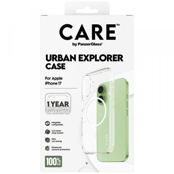 Etui CARE by PanzerGlass Flagship Urban  Explorer w. White MagSafe do iPhone 17 przezroczysty