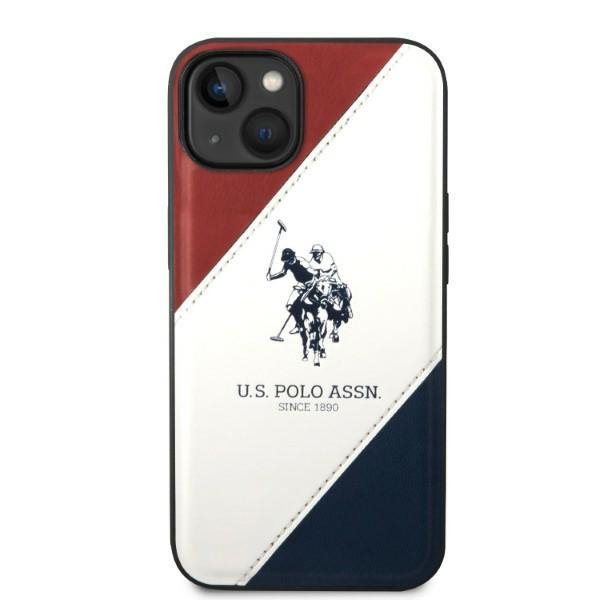 US Polo USHCP14SPSO3 iPhone 14 / 15 / 13 6,1&quot; biały/white Tricolor Embossed