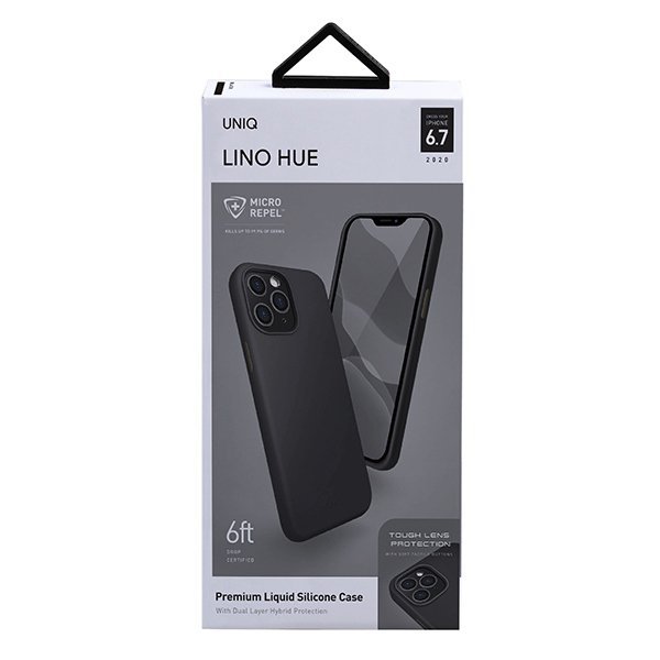UNIQ etui Lino Hue iPhone 12 Pro Max6,7&quot; czarny/ink black Antimicrobial