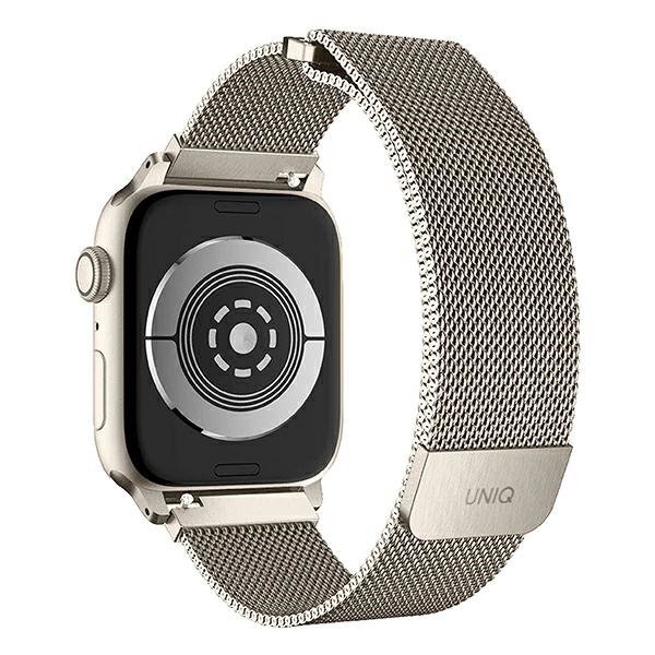 UNIQ pasek Dante Apple Watch Series 1/2/3/4/5/6/7/8/9/SE/SE2 38/40/41mm Stainless Steel starlight