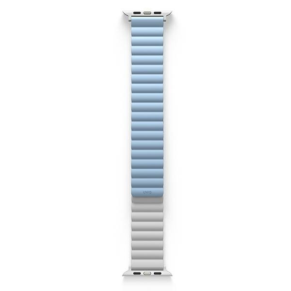 UNIQ pasek Revix Apple Watch Series1/2/3/4/5/6/7/8/9/SE/SE2/Ultra/Ultra 2 42/44/45/49mm. Reversible Magnetic biały-niebieski/whi