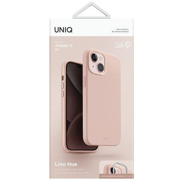 UNIQ etui Lino Hue iPhone 15 / 14 / 136.1&quot; Magclick Charging różowy/blush pink
