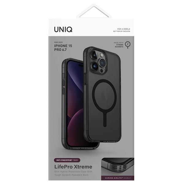 UNIQ etui LifePro Xtreme iPhone 15 ProMax 6.7&quot; Magclick Charging szary/frost smoke