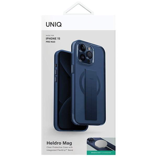 UNIQ etui Heldro Mag iPhone 15 Pro Max 6.7&quot; Magclick Charging niebieski/ultramarine deep blue