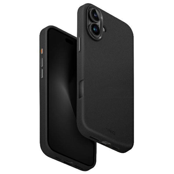 Etui UNIQ Lyden do iPhone 16 – Skóra Ekologiczna – MagClick / MagSafe – Czarne
