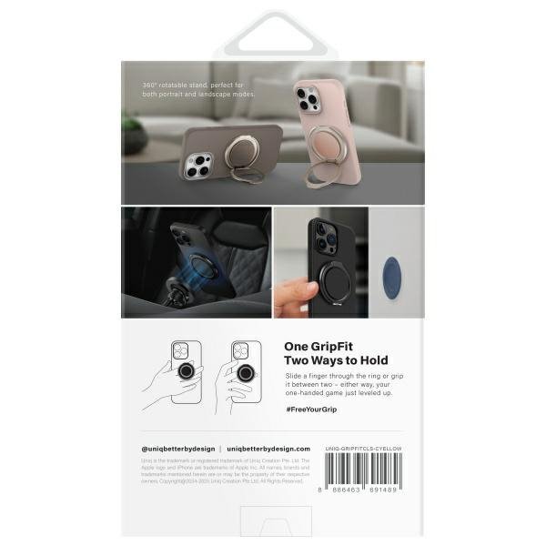 UNIQ Gripfit 360 Magnetic                Mount&Kickstand Uchwyt Magnetyczny żółty/canary yellow