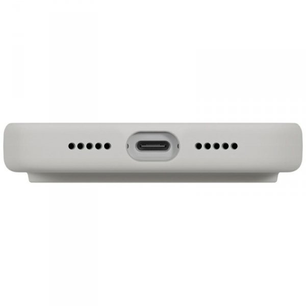 Etui UNIQ Lino do iPhone 17 Pro Magclick Charging jasno szary