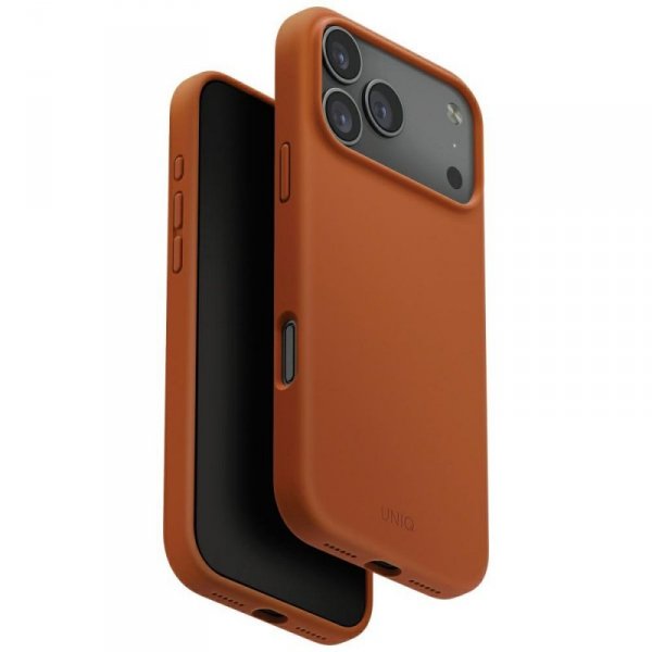 Etui UNIQ Lino do iPhone 17 Pro Max      Magclick Charging pomarańczowy