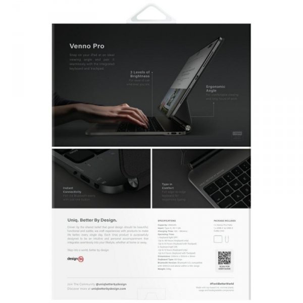 Etui UNIQ Venno Pro Magnetic Smart       z klawiaturą do iPad 11" A16 (2025) / iPad 10.9" 10 gen. (2022) czarny
